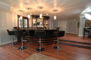 art deco black lacquer mahogany bar