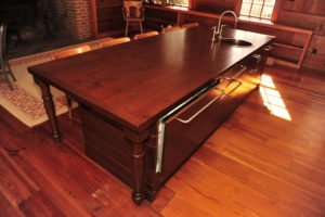 hand scraped alder kitchen island