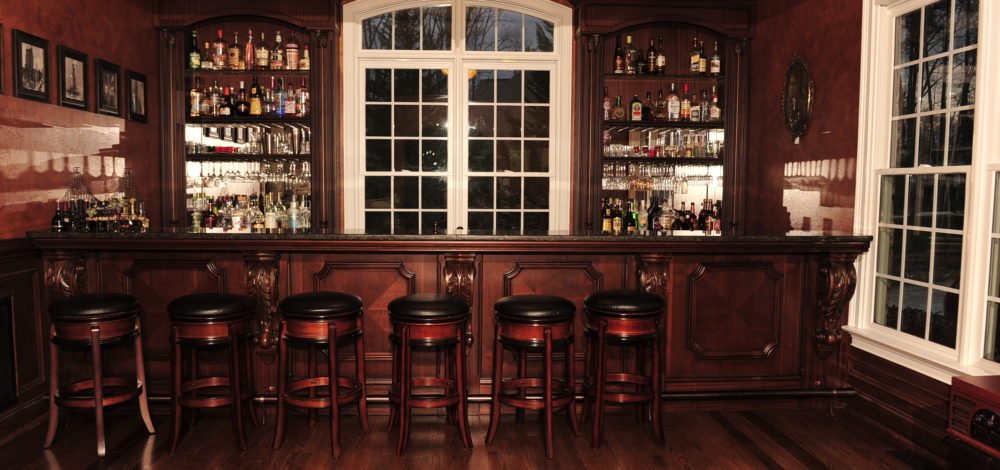 ornate old-world mahogany bar