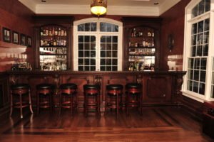 ornate old-world mahogany bar