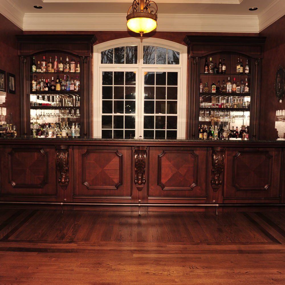 ornate old-world mahogany bar