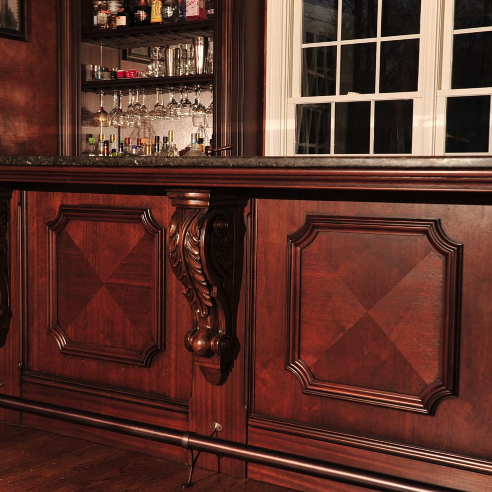 ornate old-world mahogany bar