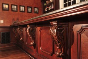 ornate old-world mahogany bar