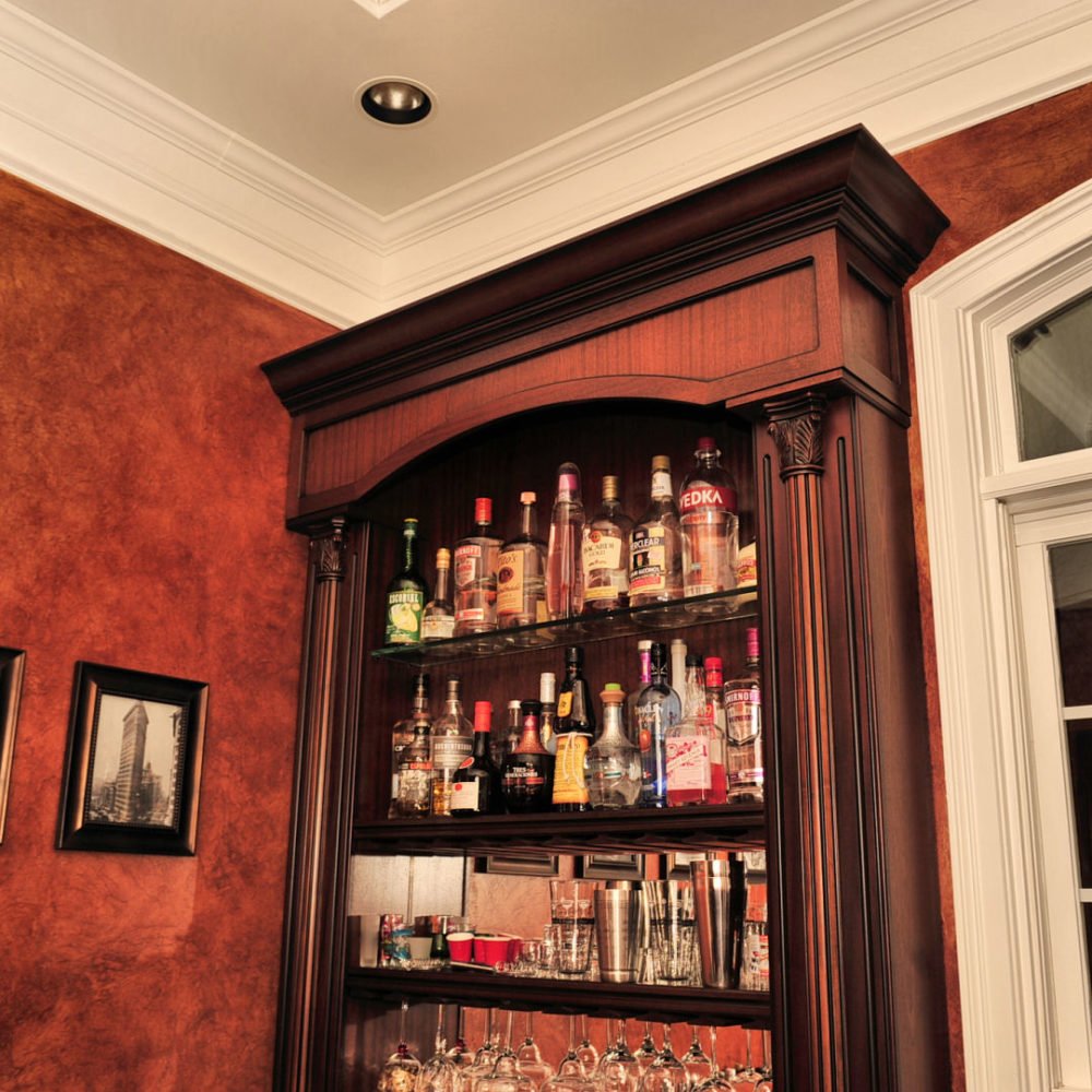 ornate old-world mahogany bar