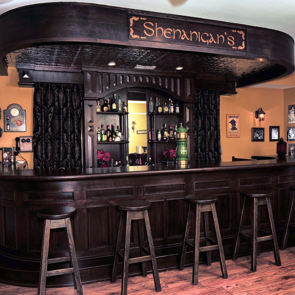 elegant oak irish bar