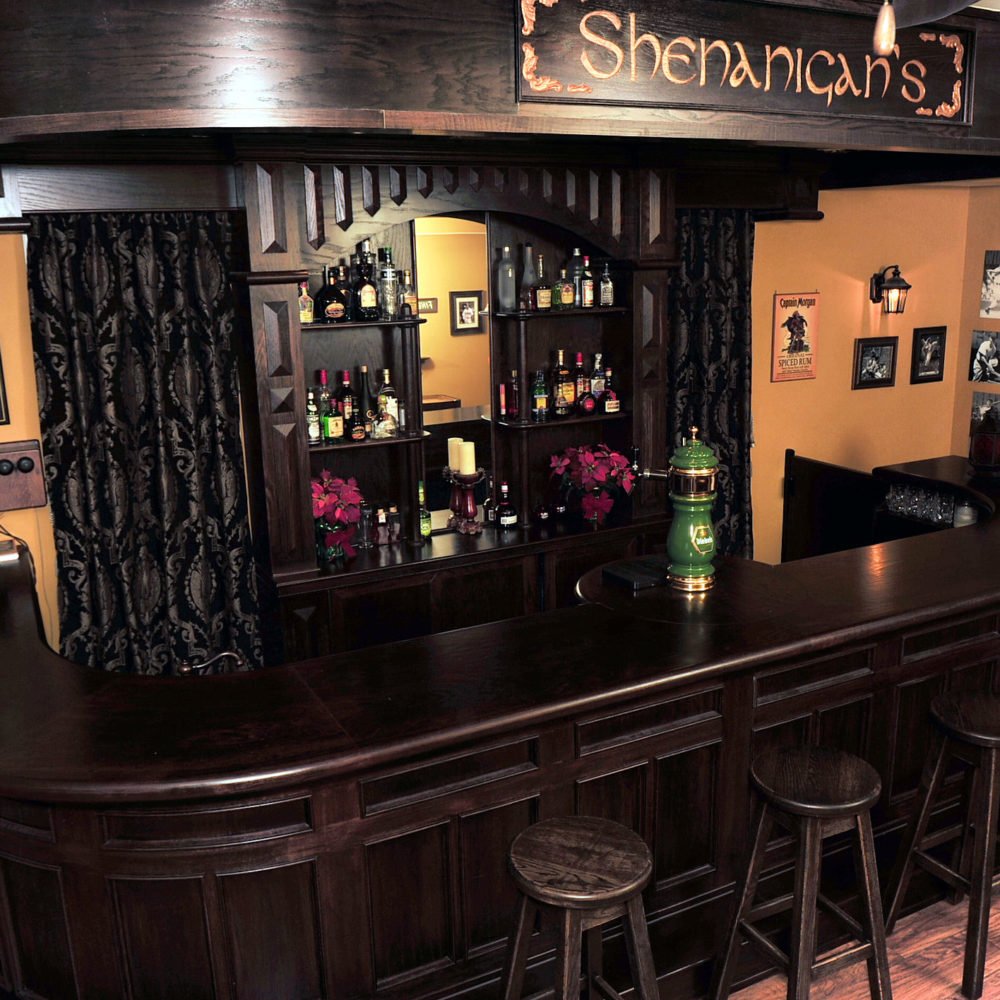 elegant oak irish bar