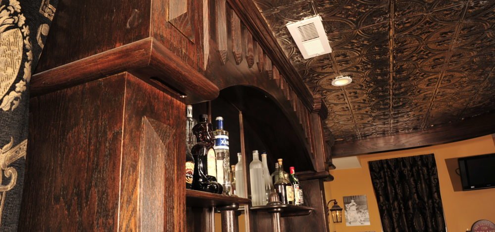 elegant oak irish bar