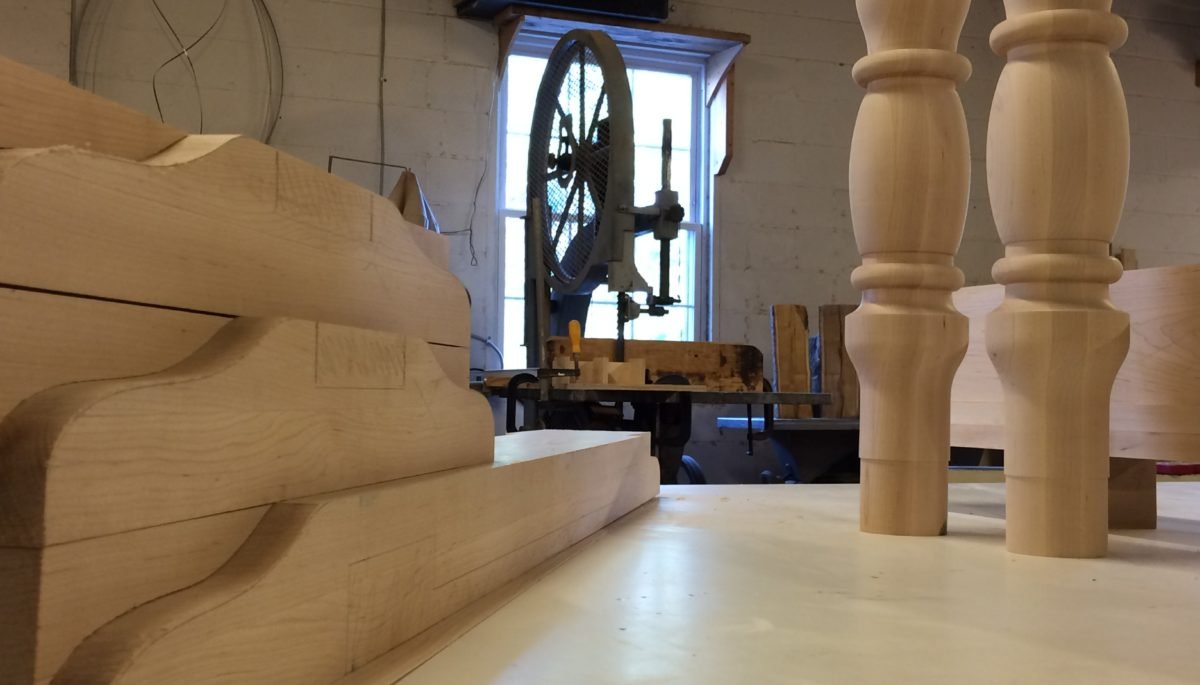 white oak dinning table with bench surround