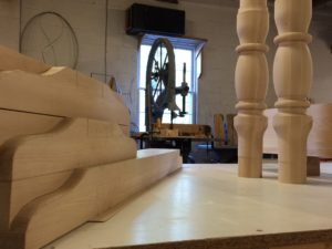 white oak dinning table with bench surround