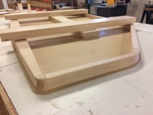 white oak dinning table with bench surround