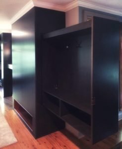 maple pull out storage closet