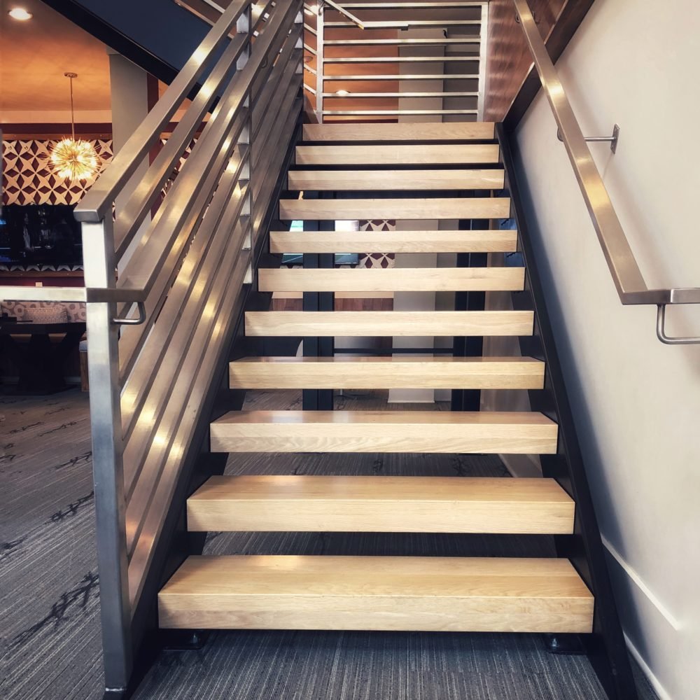 commercial white oak stair treads – Mekkelek Custom Woodwork & Cabinetry