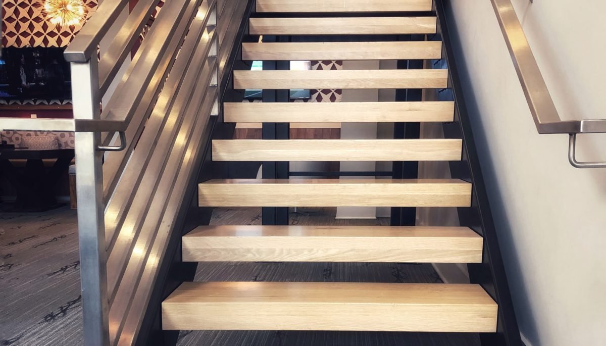 commercial white oak stair treads