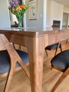 solid wood quarter sawn walnut mid century modern dining table