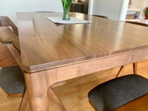 solid wood quarter sawn walnut mid century modern dining table