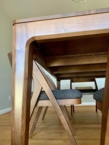 solid wood quarter sawn walnut mid century modern dining table