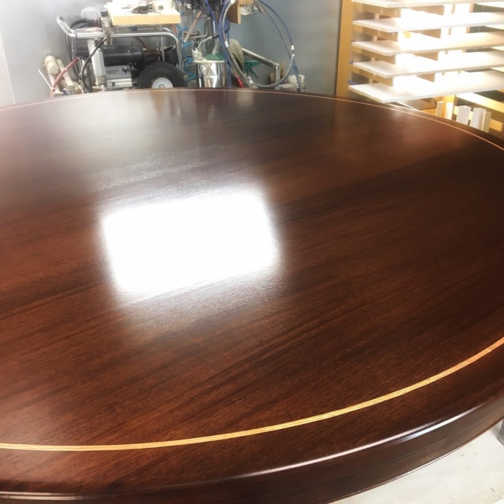 commissioned inlaid mahogany table