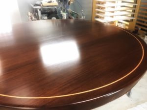 commissioned inlaid mahogany table